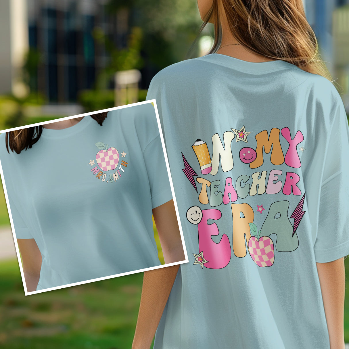 Personalized In My Teacher Era T-Shirt Teacher Custom Name Shirt Back to School Gifts