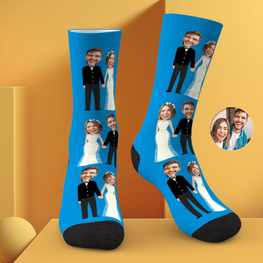 Custom Photo Socks Funny Wedding Photo Couple Gifts