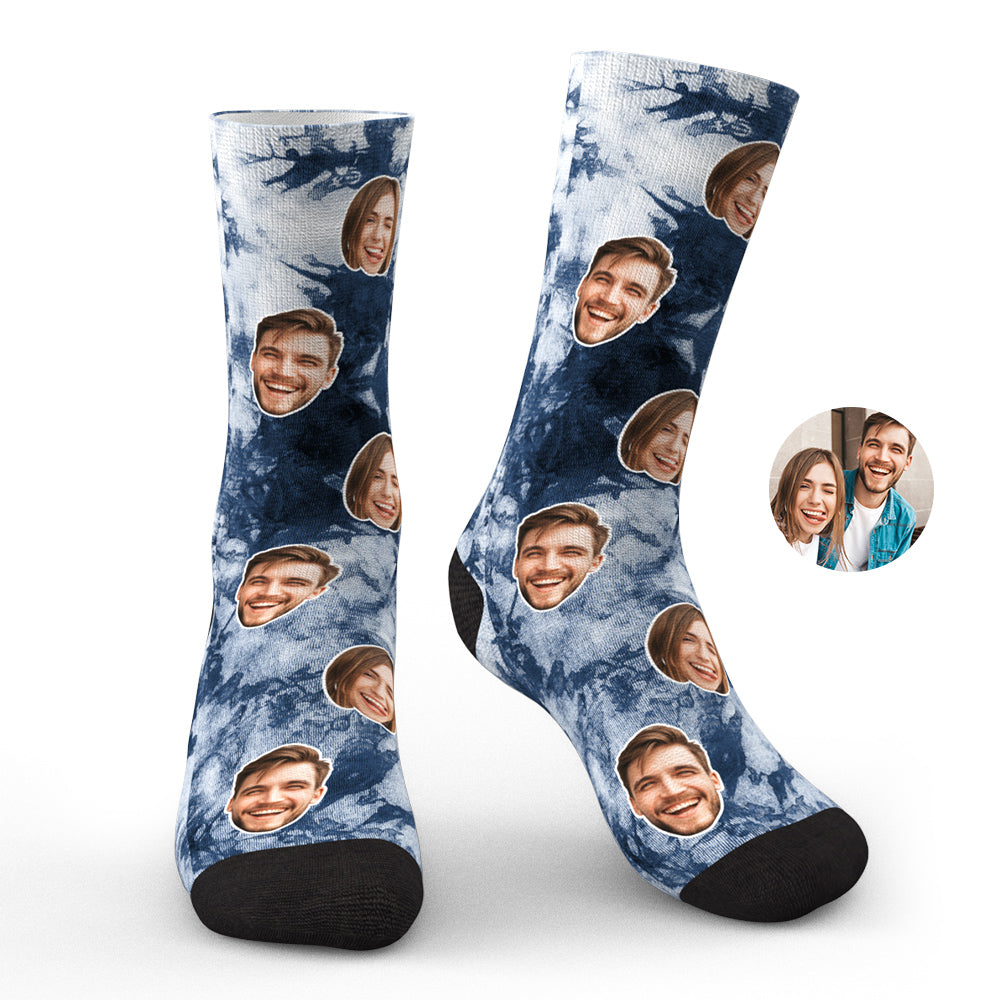 Custom Photo Face Socks Tie Dye Creative Gifts