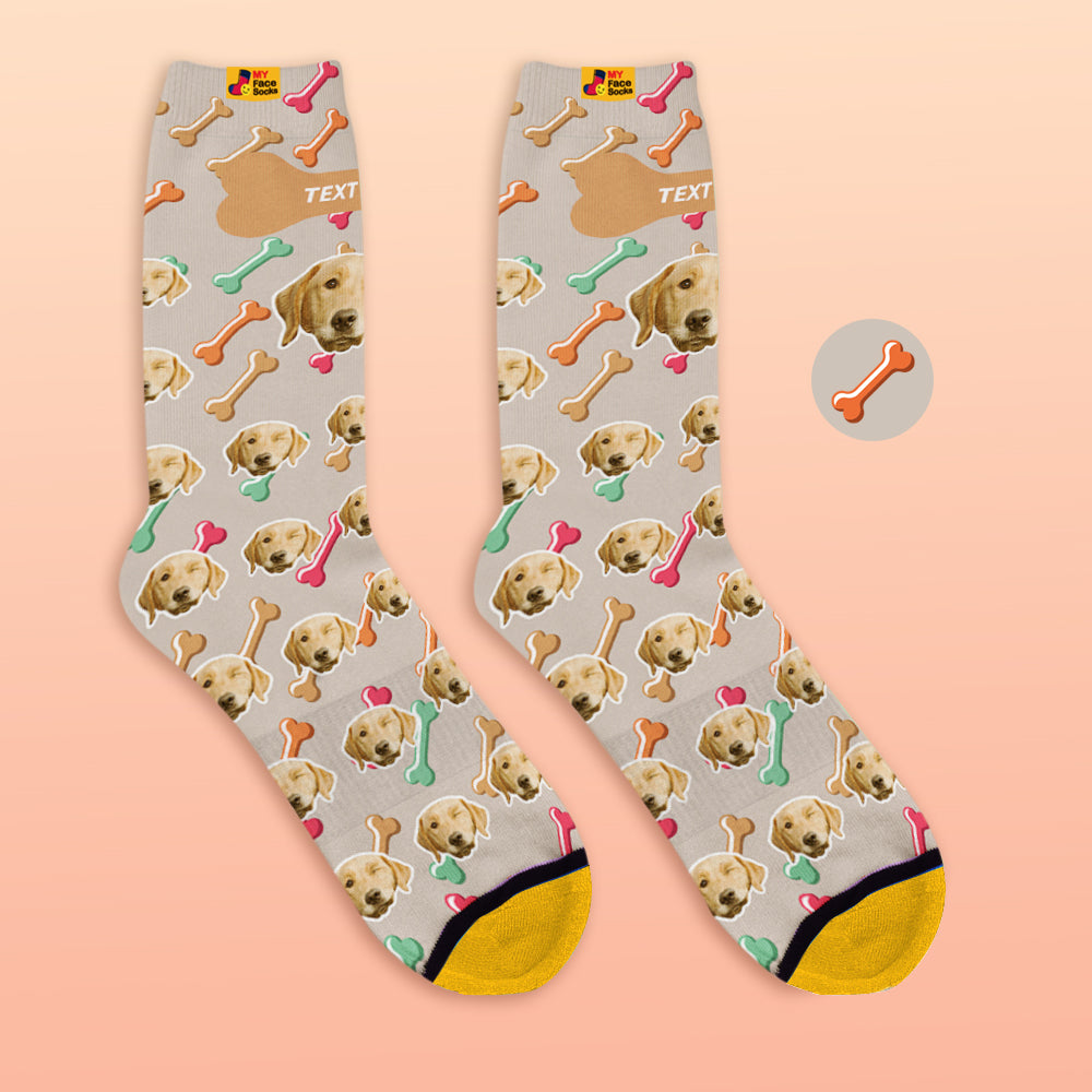 Custom Socks My Face Socks Add Pictures and Name - Dog Face On Socks