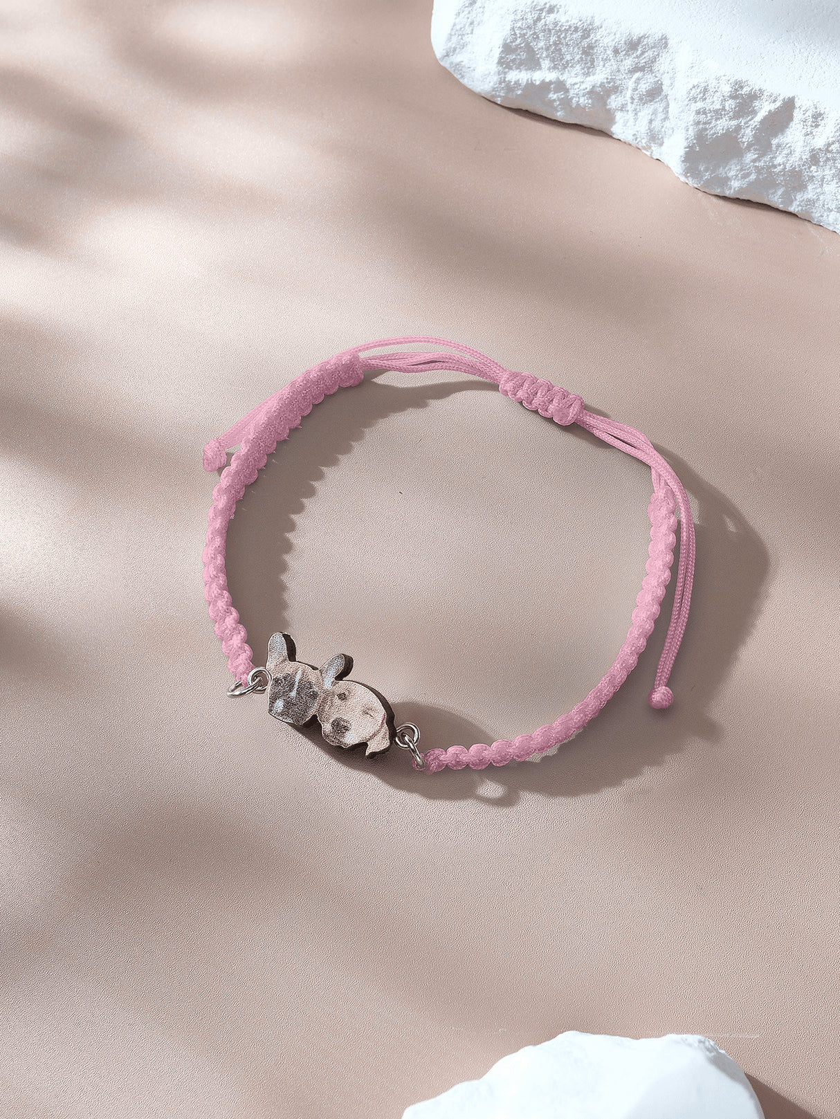 Personalized Pet Portrait Adjustable Braided Bracelet Birthday Gift for Pet Lover