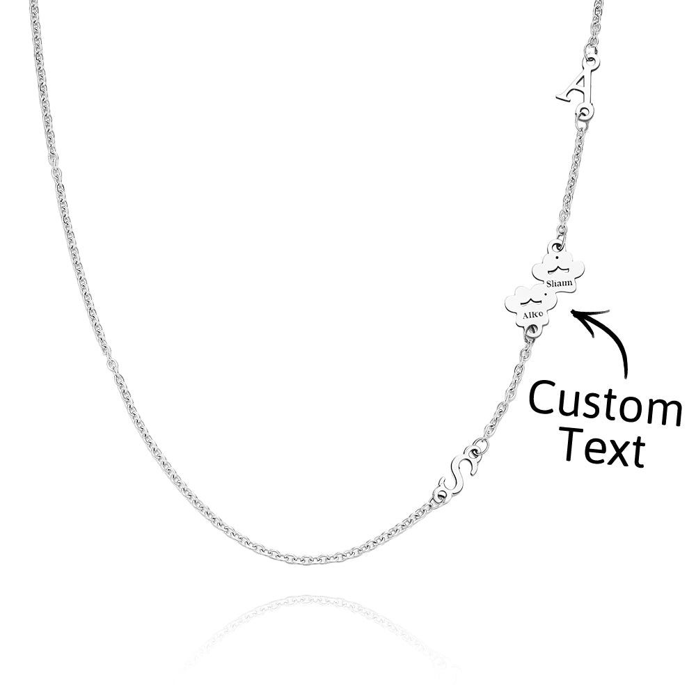 Custom Engraved Animal Paw Shape Initial Necklace – Unique Wedding Gift