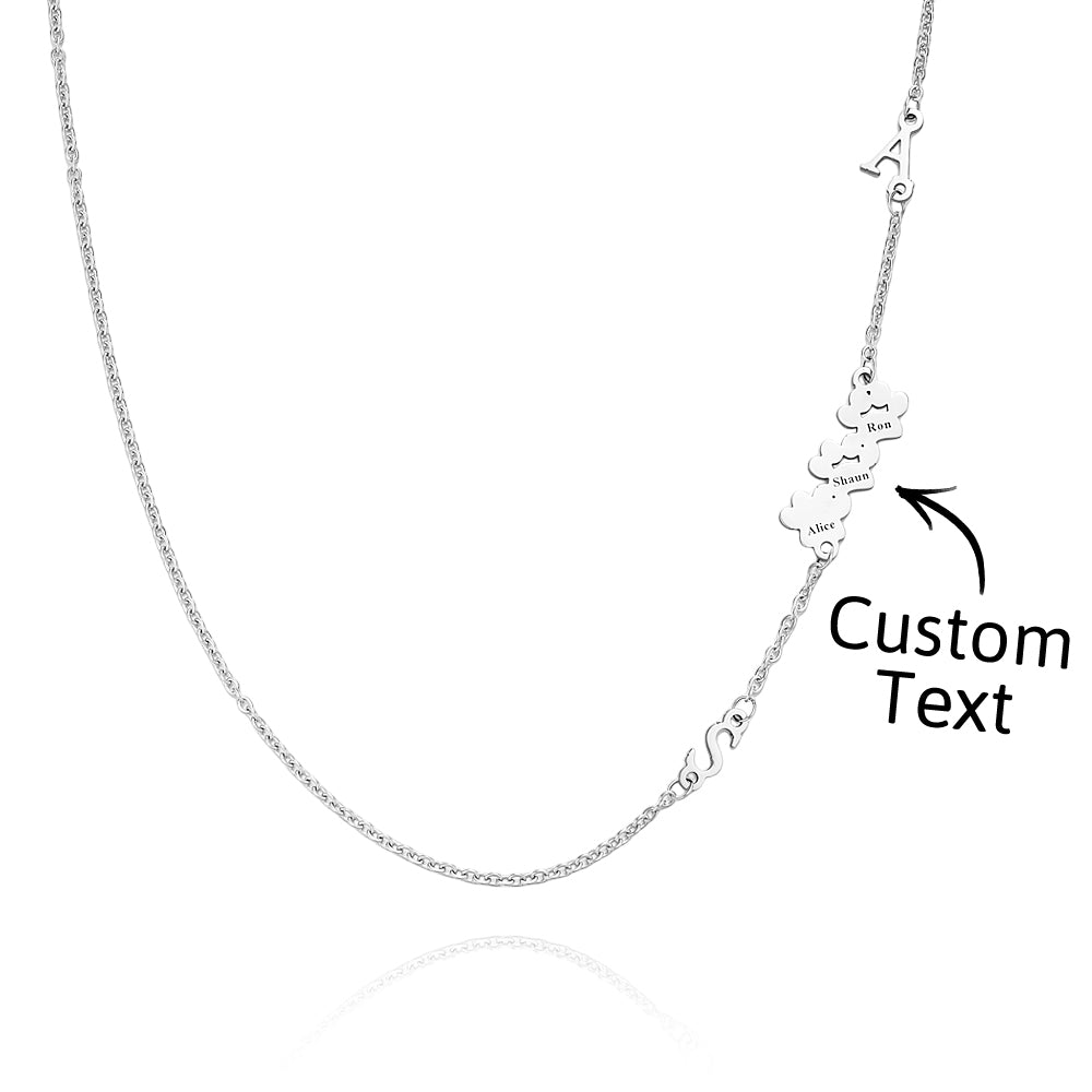 Custom Engraved Animal Paw Shape Initial Necklace – Unique Wedding Gift