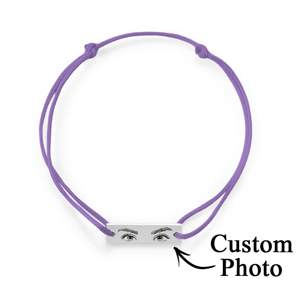 Custom Engraved Bracelet With Eyes Photo Eyes of Love Bracelet