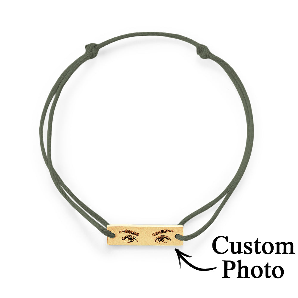 Custom Engraved Bracelet With Eyes Photo Eyes of Love Bracelet