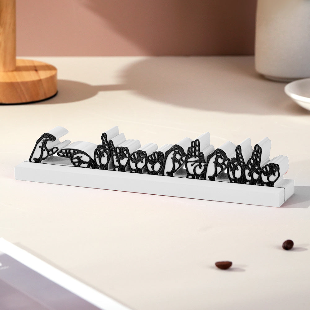 Personalized 3D Printed Sign Language Desk Name Plate Sign Interpreter Gift Teacher Gift
