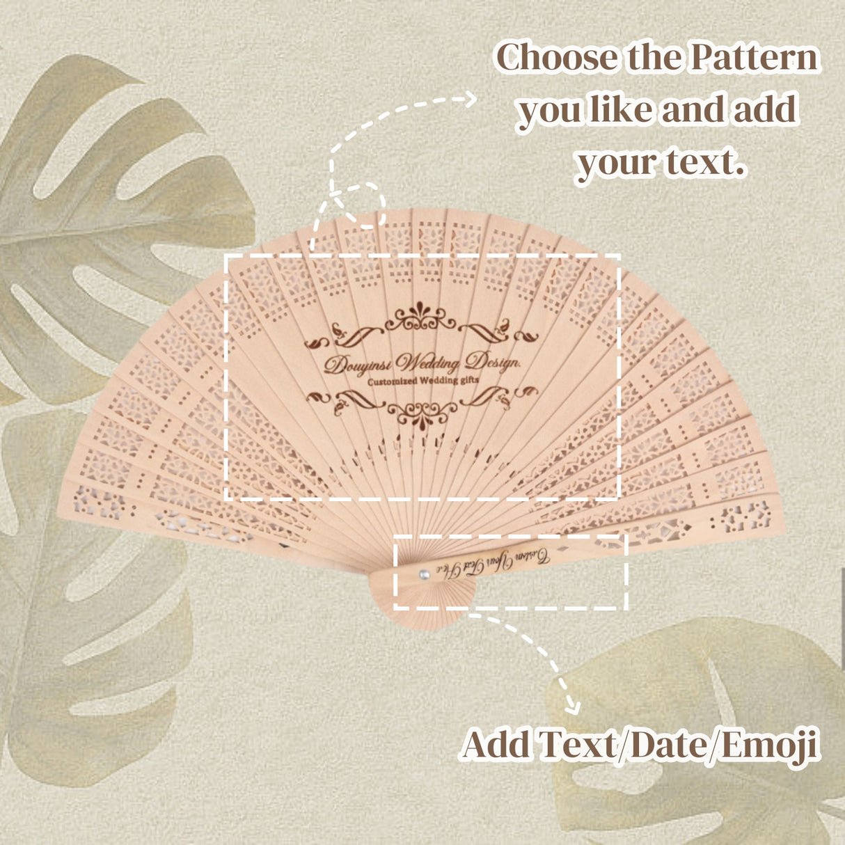 Wooden fan for weddings