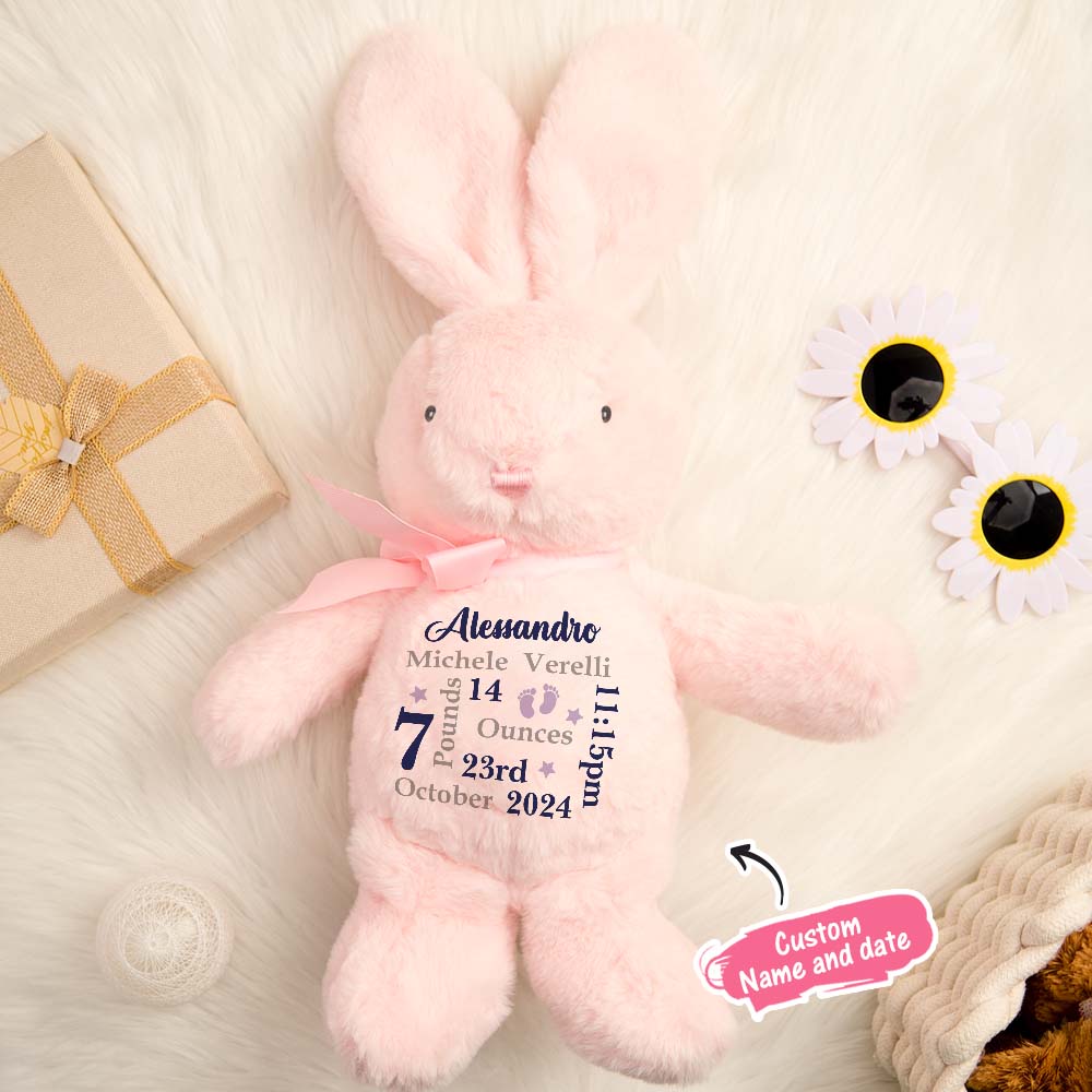 Personalized Bunny Rabbit Plush Stuffed Toy Gift for Children