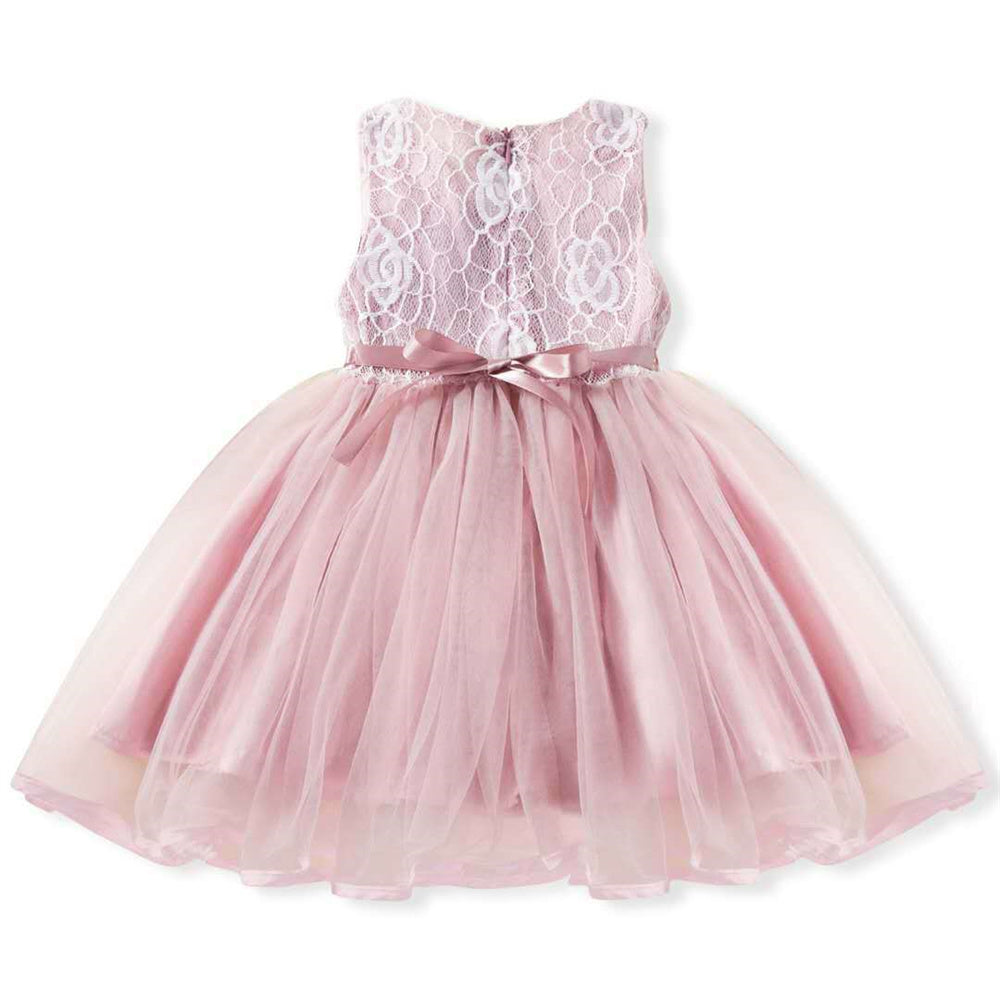 Flower Girl Dress Bridesmaid Girls Dress Sleeveless Patchwork Lace Dresses