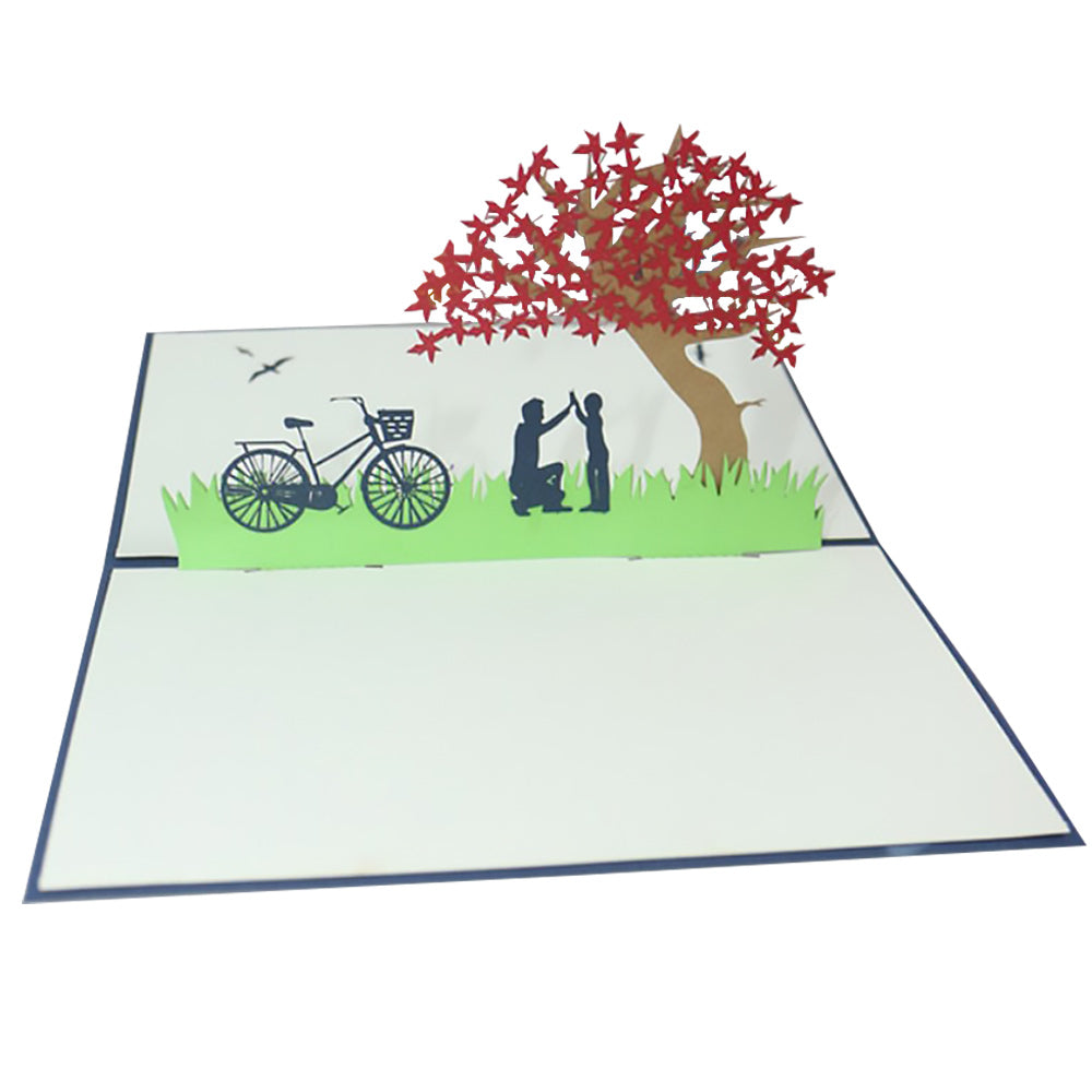 Father's Day Card Red Maple Leaf 3D Pop Up Greeting Card for Him