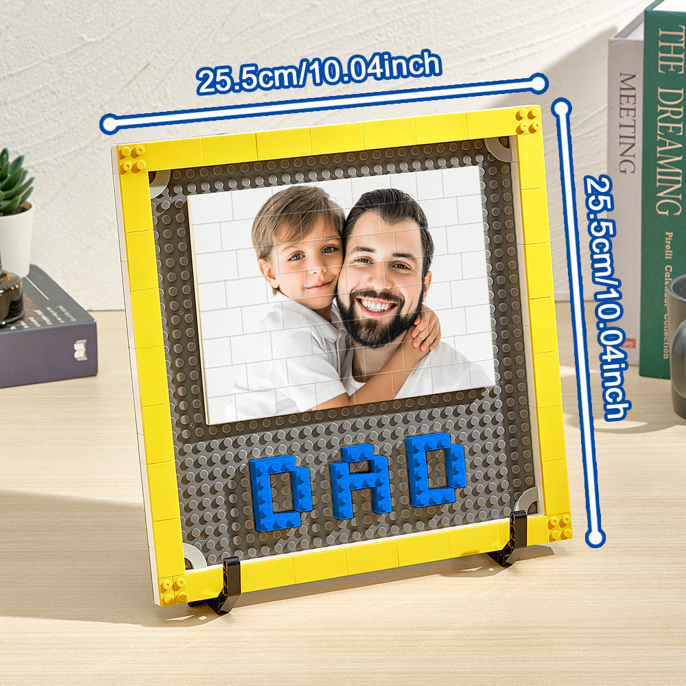 Personalized Photo Building Brick Puzzles Custom Dad Building Block Picture Frame Father's Day Gifts