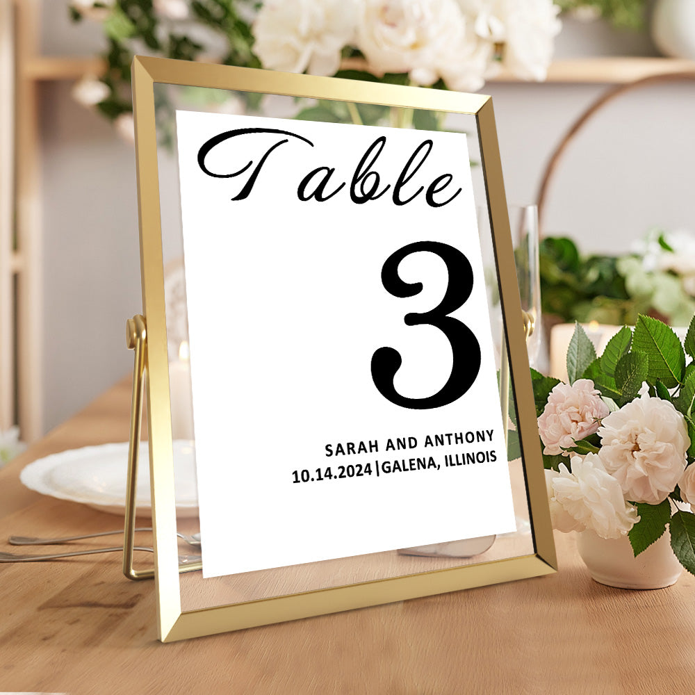 Personalized Minimalist Wedding Table Numbers Modern Table Numbers Reception Table Numbers Gift for Wedding