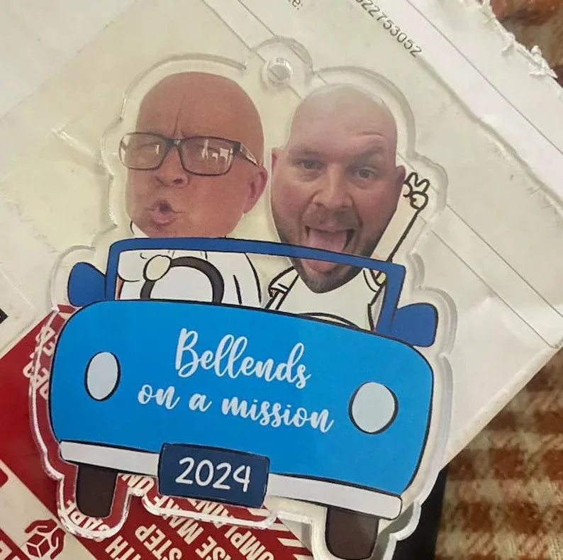 Personalized Photo Ornament in Car for Dad Funny Customized Drive Safe Daddy Acrylic Hanger Gift Idea