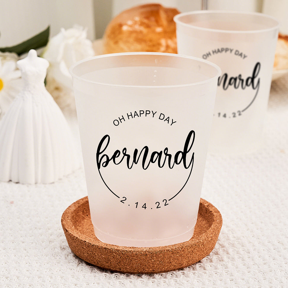Personalized Disposable Plastic Cups for Bridal Shower Wedding Engagement Party Gift