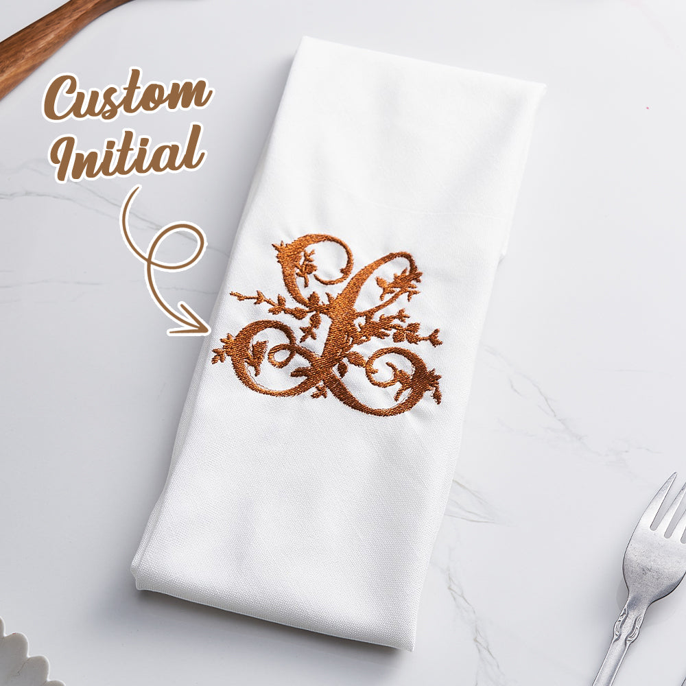 Personalized Linen Napkin with Embroidered Monogram Napkin Wedding Gift for Her