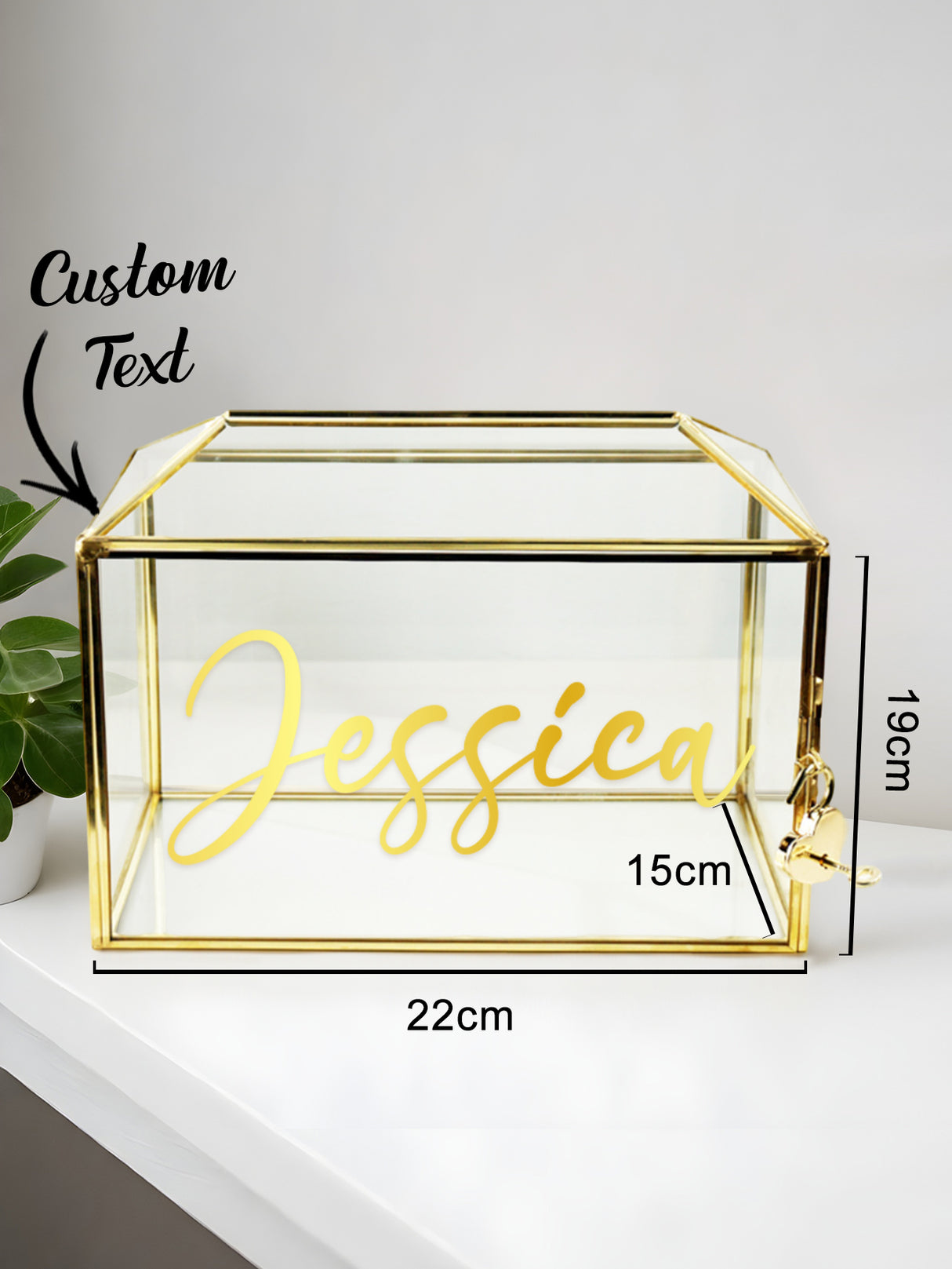 Personalized Engraved Glass Wedding Keepsake Box