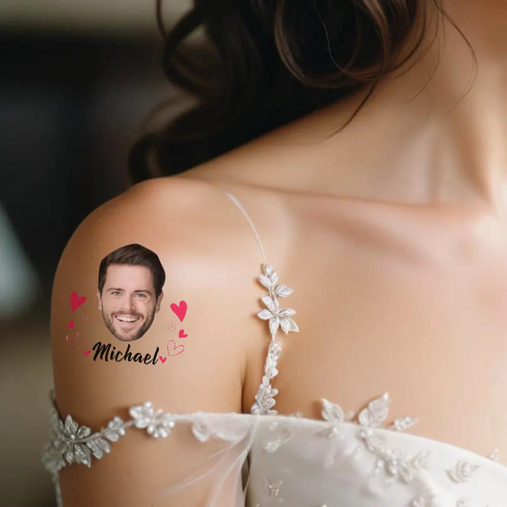 Personalized Waterproof Temporary Face Photo Tattoo Stickers with Name Set of 15 Bachelorette Party Birthday Wedding Favors