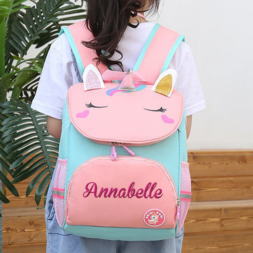 Personalized Name Embroidery Backpack Custom Unicorn Backpack School Bags Gift for Kids