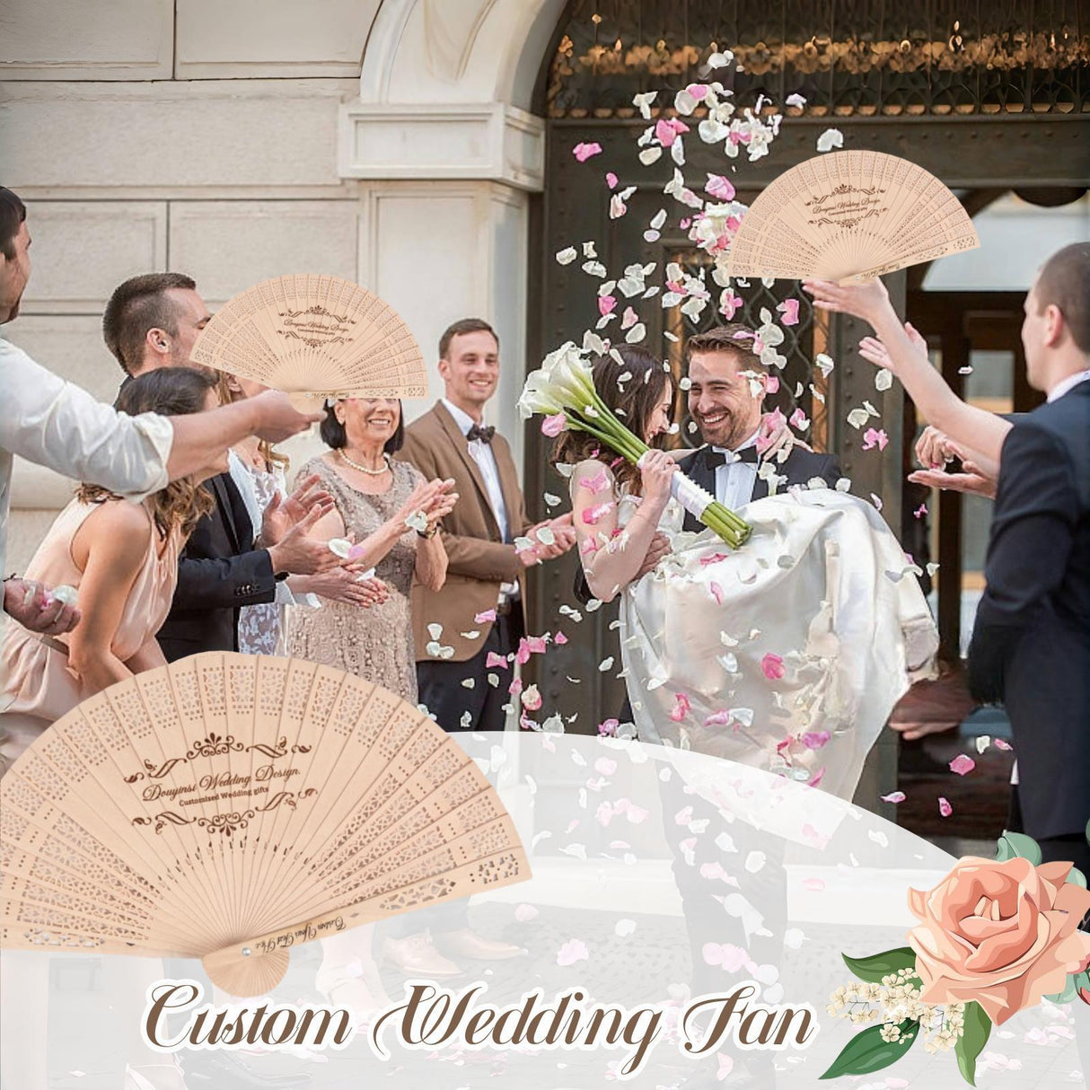 Wooden fan for weddings