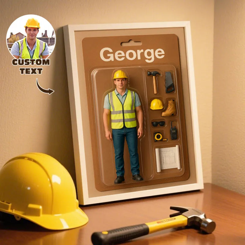 Fully Body Custom Action Figure Portraits | Personalized Toy Box Art | Custom Photo Frame Decorations Flat Printed Image in Reality