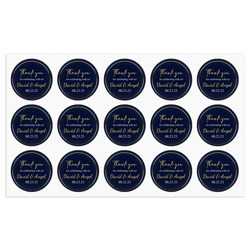 Personalized Thank You Stickers Round Wedding Birthday Favor labels for Gifts
