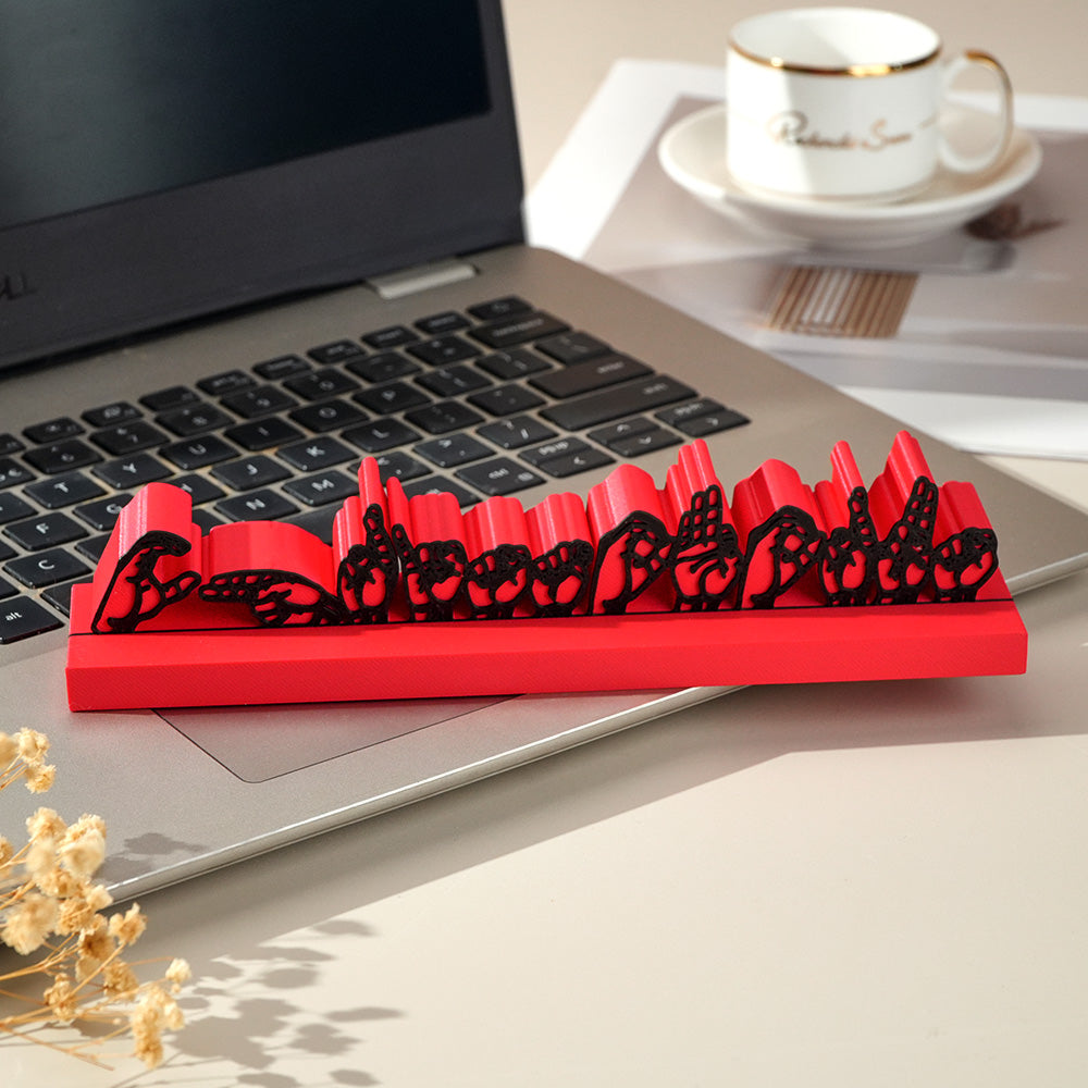 Personalized 3D Printed Sign Language Desk Name Plate Sign Interpreter Gift Teacher Gift