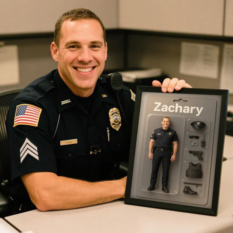 Fully Body Custom Action Figure Portraits | Personalized Toy Box Art | Custom Photo Frame Decorations Flat Printed Image in Reality