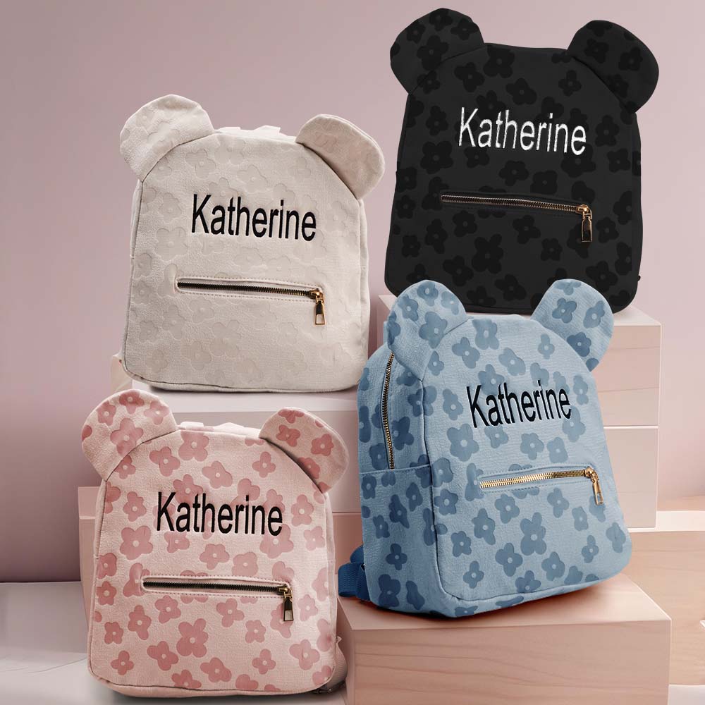Personalized Name Embroidery Backpack Custom Mini Flower Backpack School Bags Gift for Kids
