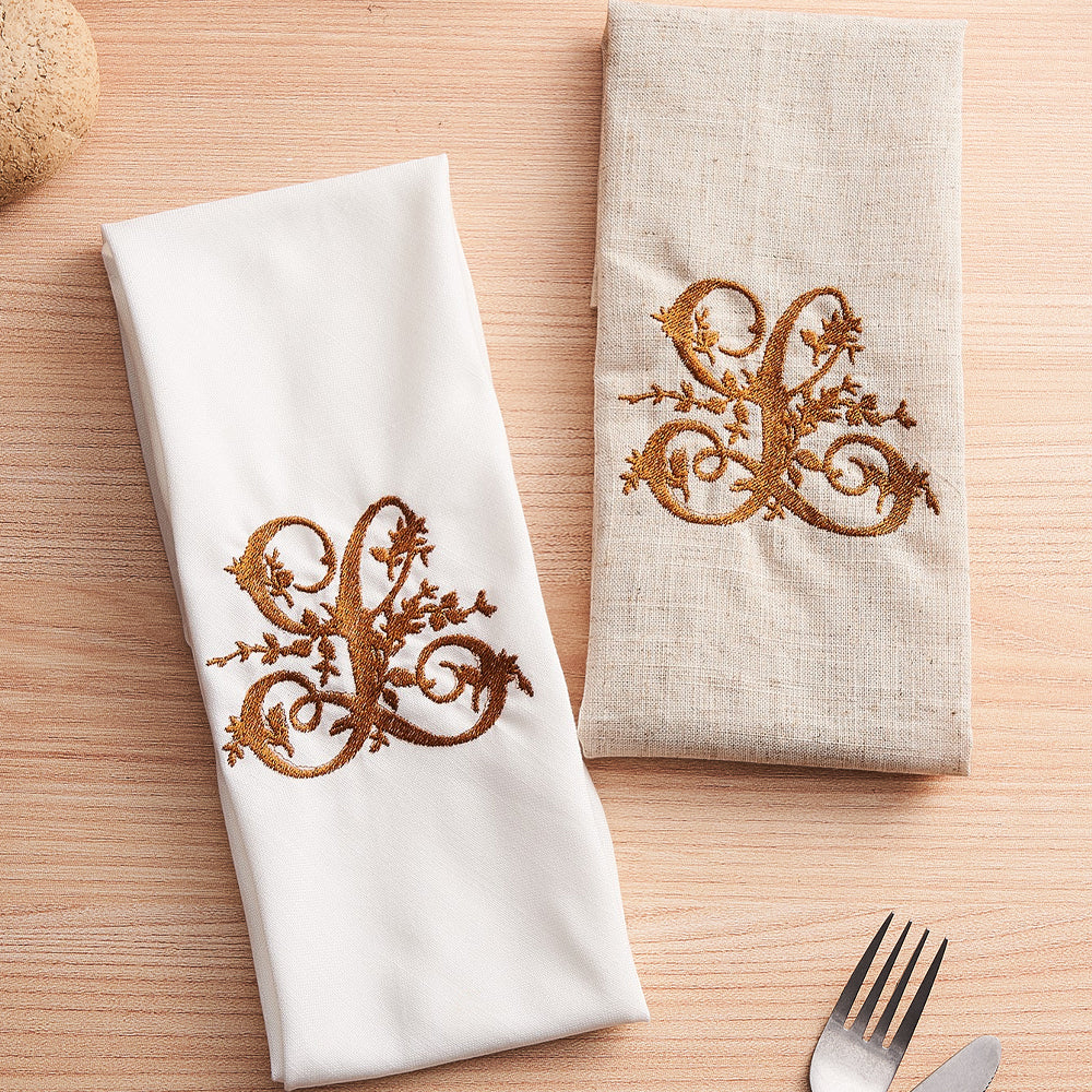 Personalized Linen Napkin with Embroidered Monogram Napkin Wedding Gift for Her
