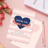 Thank You Card Thank You For Caring and Thinking Of Me Heart Birthday Gifts