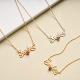 Personalized Name Necklace with Heart Birthstone Birthday Anniversary Gift for Her Wedding Gift