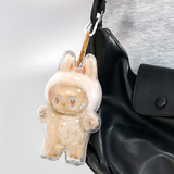 Protective Case for LABUBU Fall in Wild/ Let's Checkmate, Display Box Hard Cover Accessories with Keychain for Exciting Macaron with Costumes