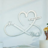 Custom Text Love Infinity Wedding Metal Sign Personalized Names and Date Home Wall Decoration
