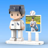 Body Customized 1 Person Brick Figures with Photo Baseball Theme Gift Birthday Gift Valentines Gift Father's
