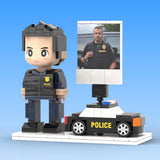 Full Body Customized 1 Person Brick Figures with Photo Police Theme Gift Birthday Gift Valentines Gift Father's