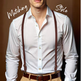 Personalized Men's PU Suspenders with Engraved Name Gift for Men Groomsmen Accessory
