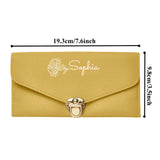 Personalized PU Leather Wallet Custom Birth Flower Wallet with Name Birthday Gift for Her