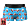 Customized Face Boxers Christmas Hat Printed Underwear with Picture