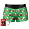 Customized Face Boxers Christmas Hat Printed Underwear with Picture