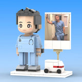 Full Body Customized 1 Person Brick Figures with Photo Doctor Theme Gift Birthday Gift Valentines Gift Father's