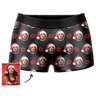 Customized Face Boxers Christmas Hat Printed Underwear with Picture
