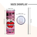 Personalized 3D Apple Pencil Design 20oz Skinny Tumbler Lid and Straw Back to School Gift for Teacher