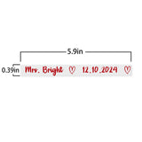 Custom Name & Date Heart Transparent Wedding Shoe Stickers - Personalized Couple's Gift