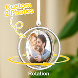 Personalized Photo Rotation Ornament Car Rearview Mirror Pendant Gift for Him