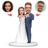 Romance Double Dance in Wedding Custom Bobblehead Engraved with Text