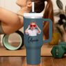 Personalized Text 40oz Insulated Mug with Handle and Straw Stainless Steel Custom Travel Cup Gift for Family Friends Couples