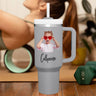 Personalized Text 40oz Insulated Mug with Handle and Straw Stainless Steel Custom Travel Cup Gift for Family Friends Couples