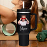 Personalized Text 40oz Insulated Mug with Handle and Straw Stainless Steel Custom Travel Cup Gift for Family Friends Couples