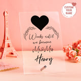Custom Acrylic Plaque With Names Wedding Gifts Anniversary Gifts