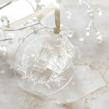 Custom Clear Acrylic Wedding Ornament with Names and Date Personalized Engaged Ornament Gift for the Couple